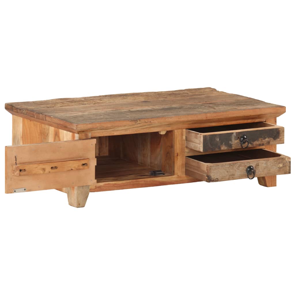 Table basse 90x50x31 cm Bois de récupération massif - XIOS
