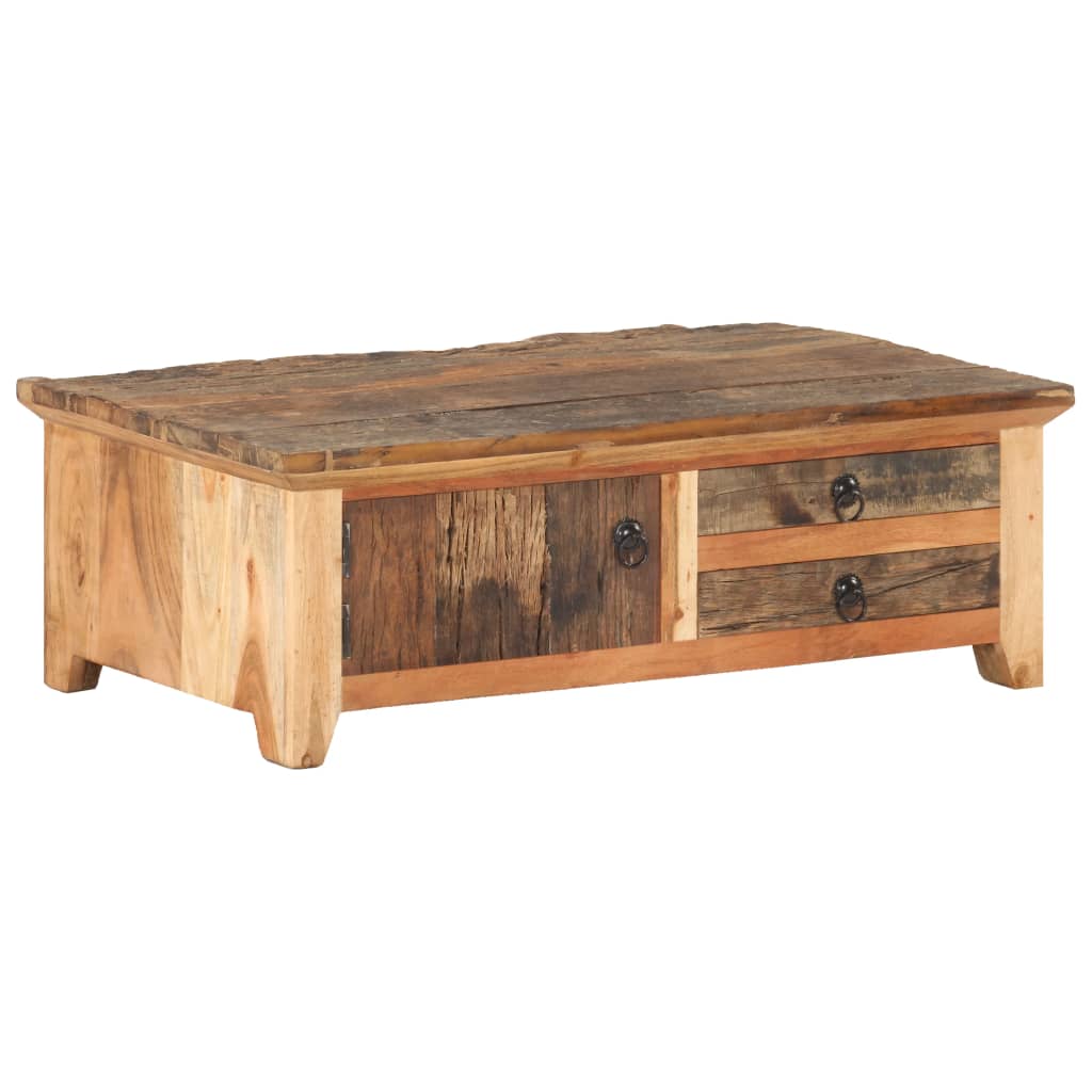 Table basse 90x50x31 cm Bois de récupération massif - XIOS