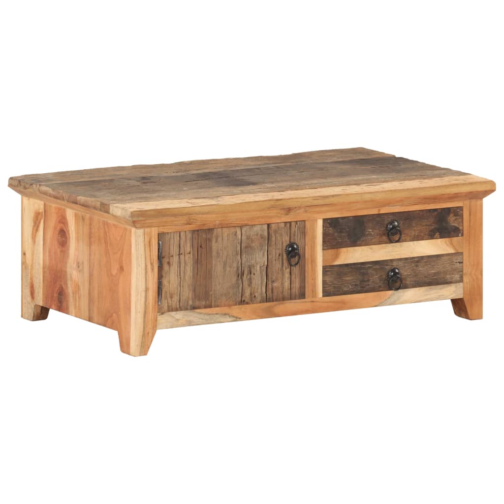 Table basse 90x50x31 cm Bois de récupération massif - XIOS