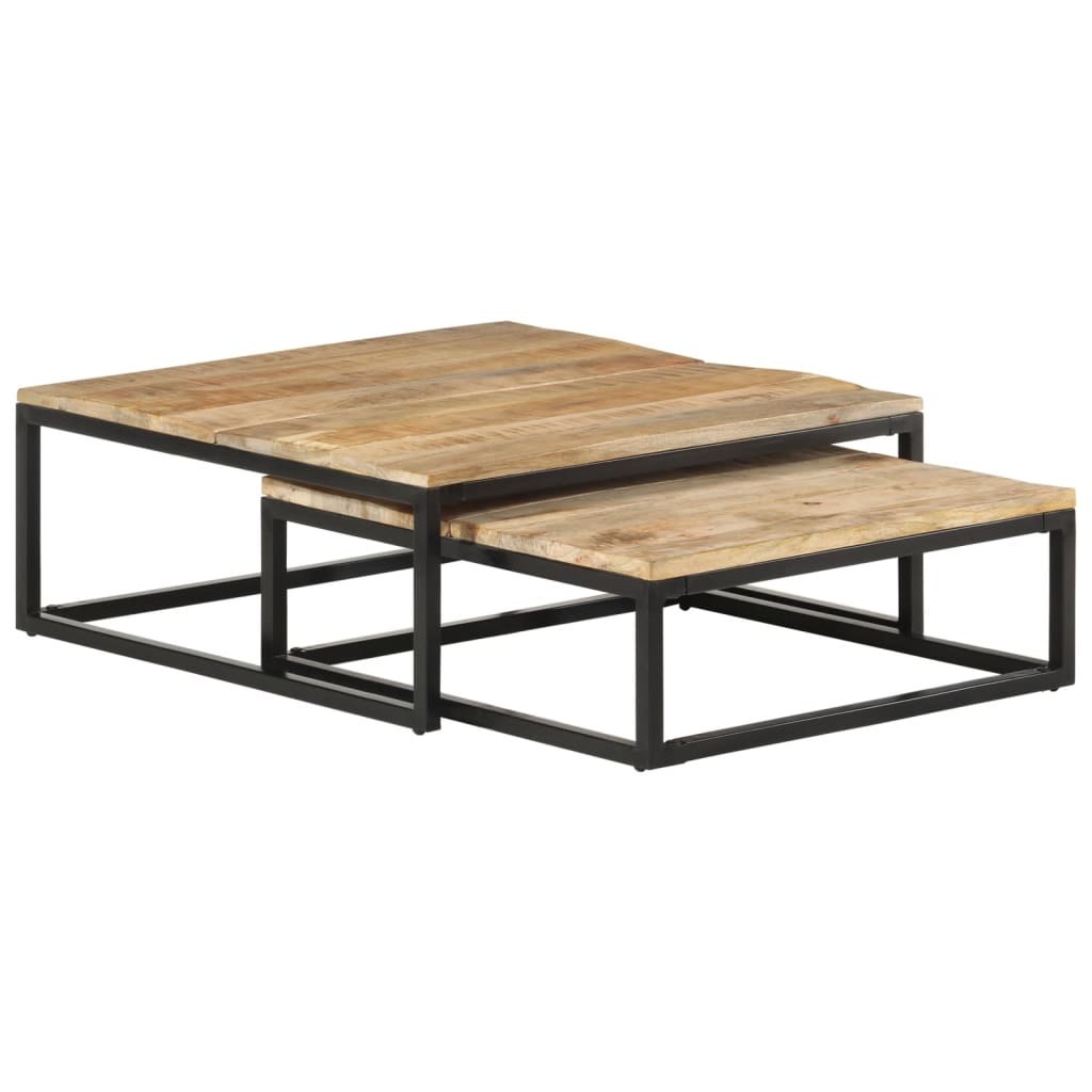 Tables gigognes 2 pcs Bois solide de manguier - XIOS