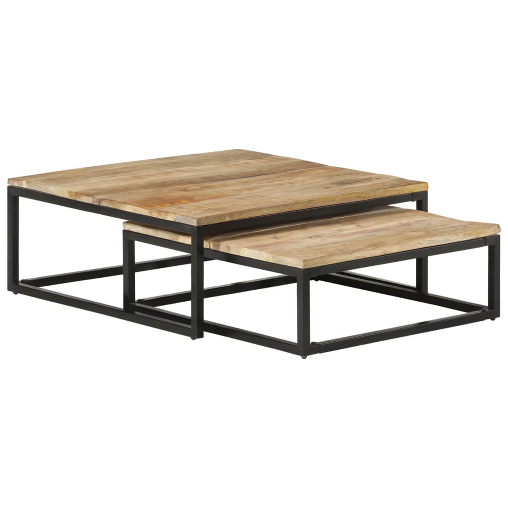 Tables gigognes 2 pcs Bois solide de manguier - XIOS