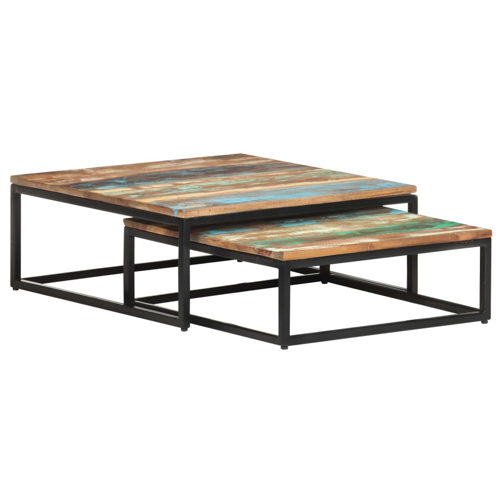 Tables basses gigognes 2 pcs Bois de récupération massif - XIOS