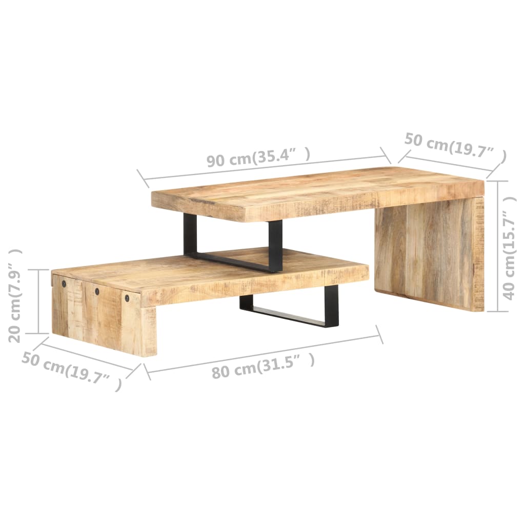 Ensemble de table basse 2 pcs Bois de manguier massif - XIOS