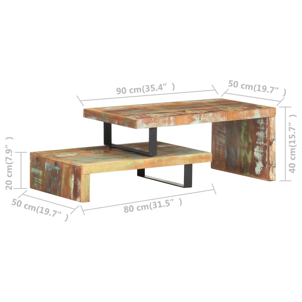 Ensemble de table basse 2 pcs Bois de récupération massif - XIOS