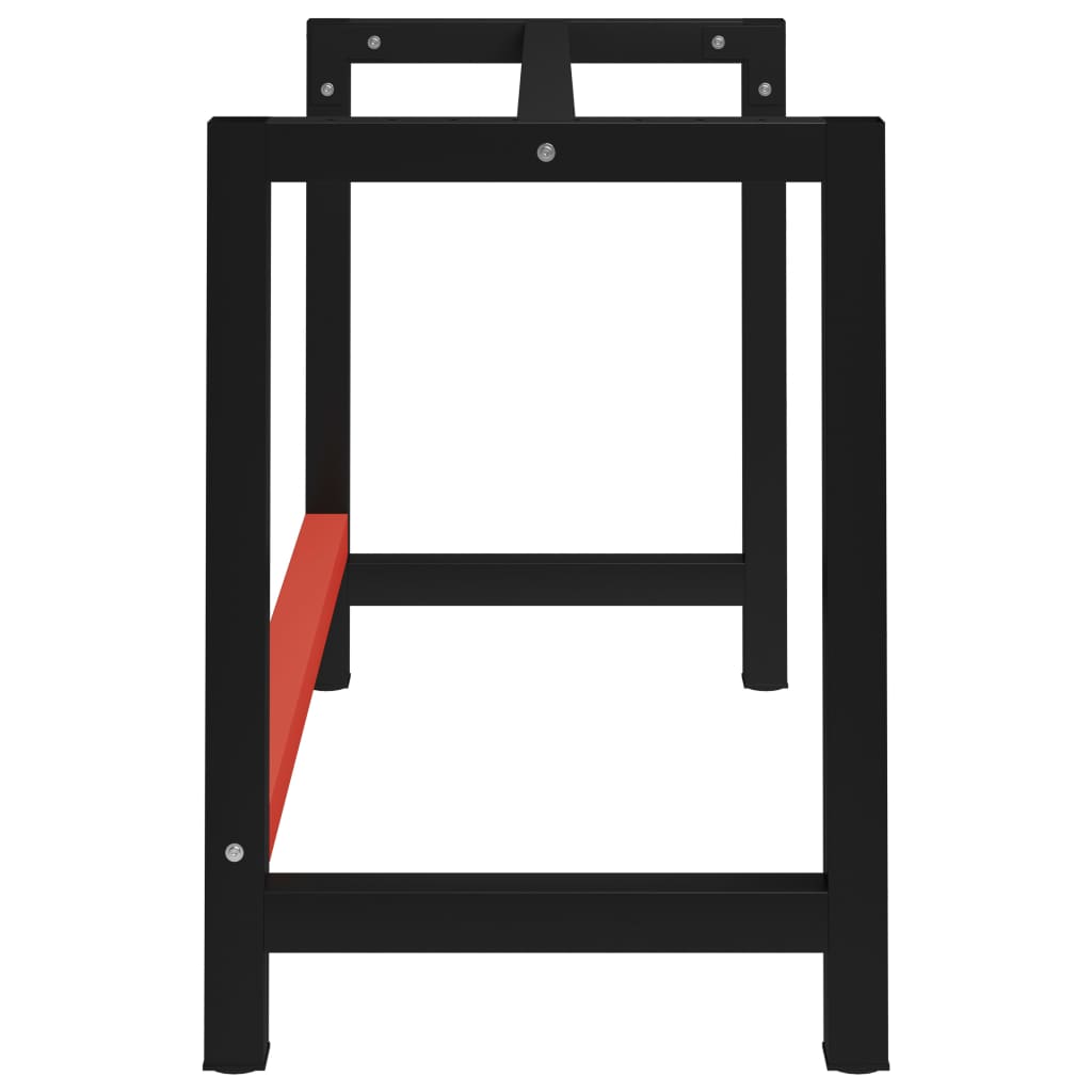 Cadre de banc de travail Métal 120x57x79 cm Noir et rouge - XIOS