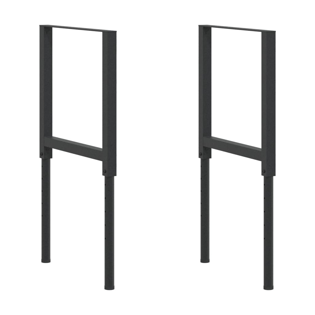 Cadres d'établi réglables 2 pcs Métal 55x(69-95,5) cm Noir - XIOS