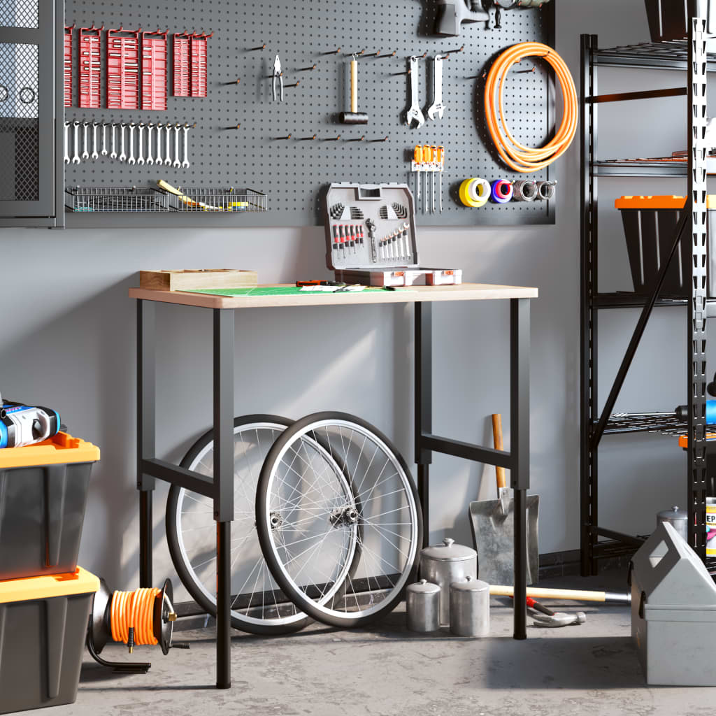 Cadres d'établi réglables 2 pcs Métal 55x(69-95,5) cm Noir - XIOS