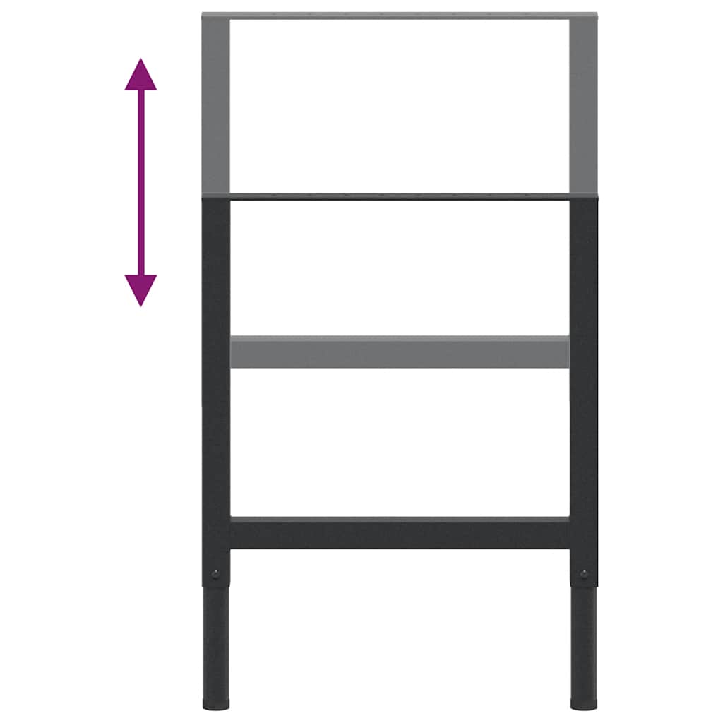Cadres d'établi réglables 2 pcs Métal 55x(69-95,5) cm Noir - XIOS