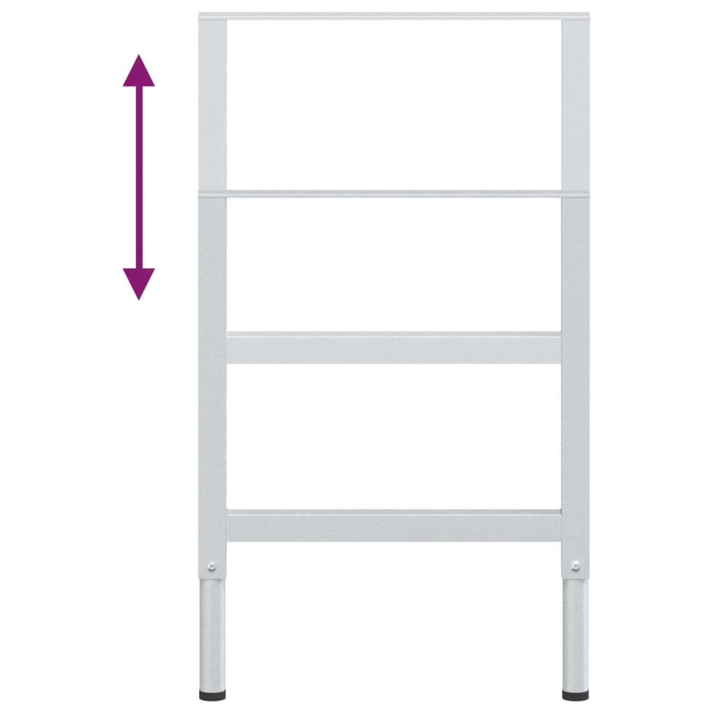 Cadres d'établi réglables 2 pcs Métal 55x(69-95,5) cm Gris - XIOS