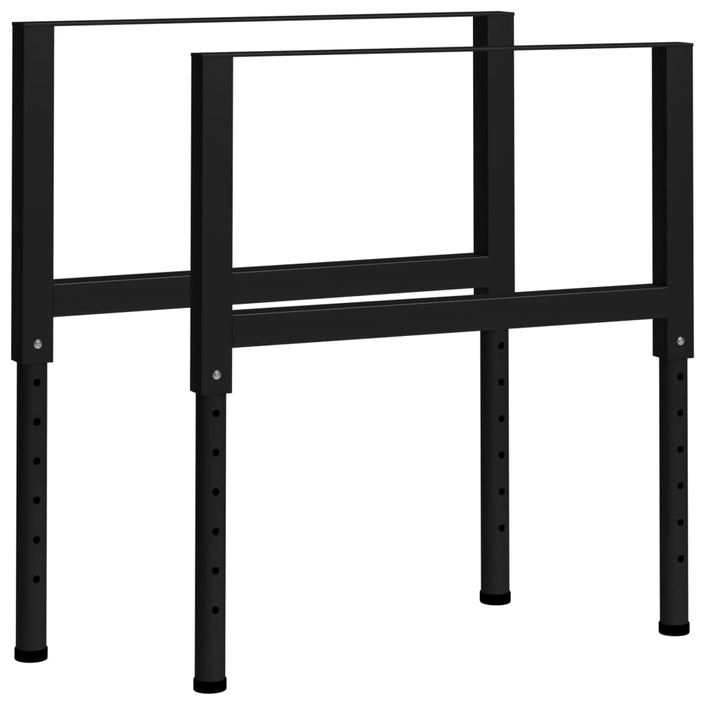 Cadres d'établi réglables 2 pcs Métal 85x(69-95,5) cm Noir - XIOS