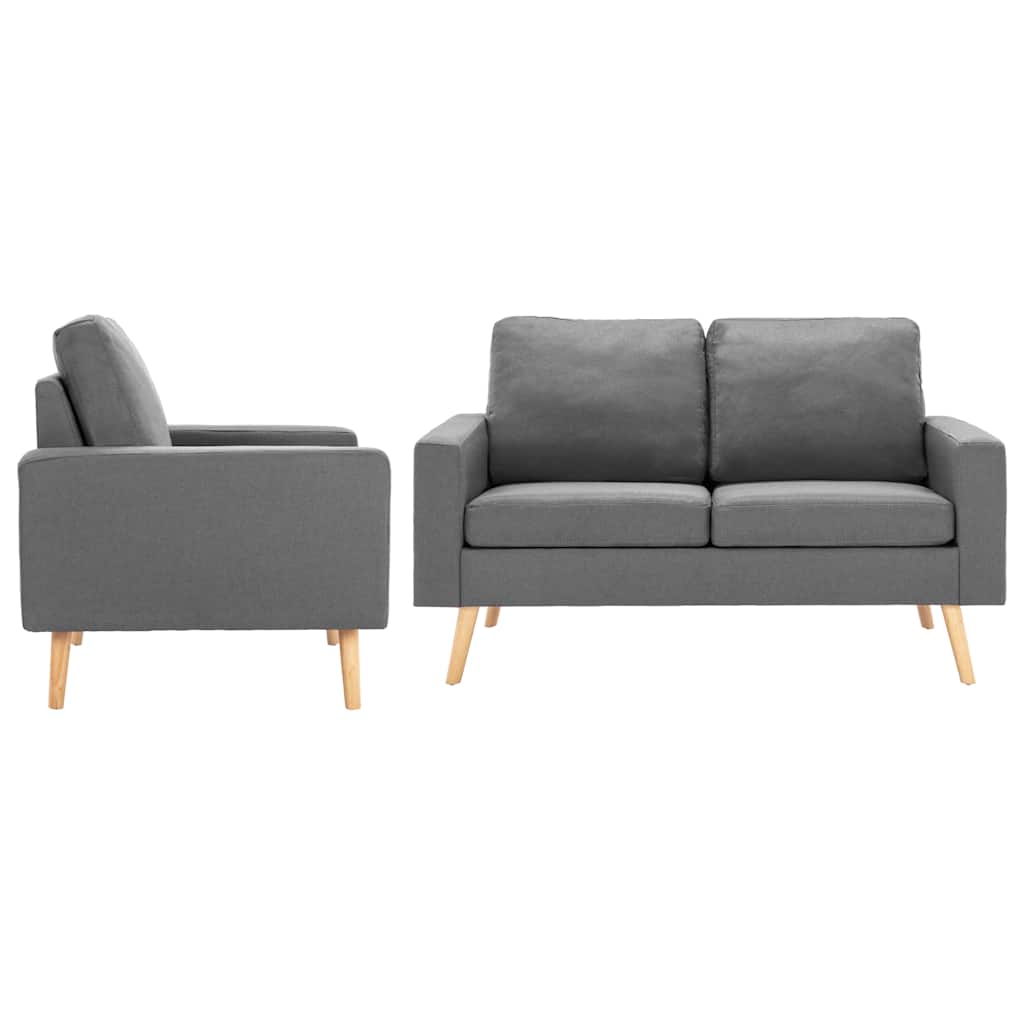 Ensemble de canapés 2 pcs Tissu Gris clair - XIOS