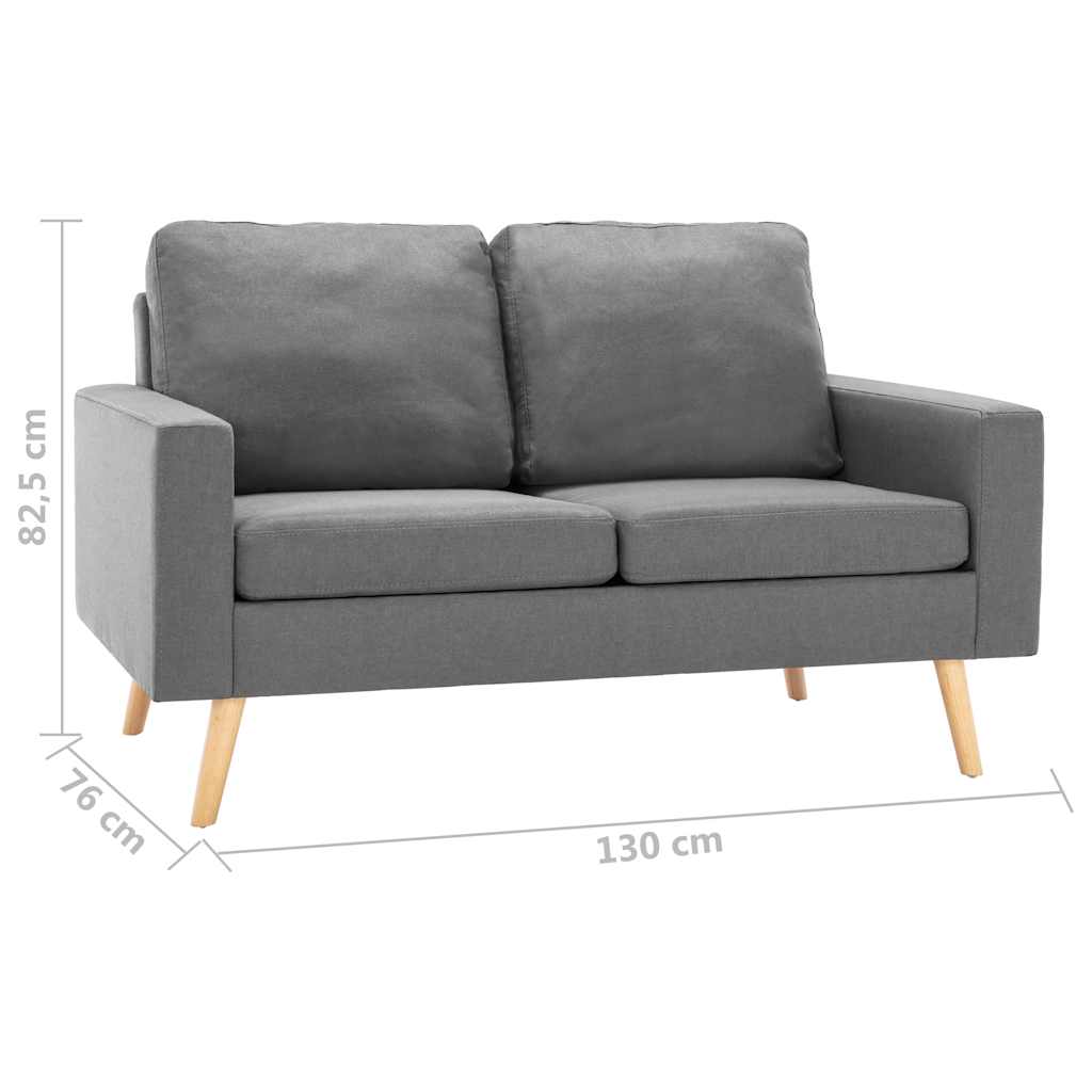 Ensemble de canapés 2 pcs Tissu Gris clair - XIOS