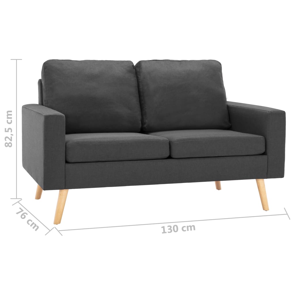 Ensemble de canapés 2 pcs Tissu Gris foncé - XIOS