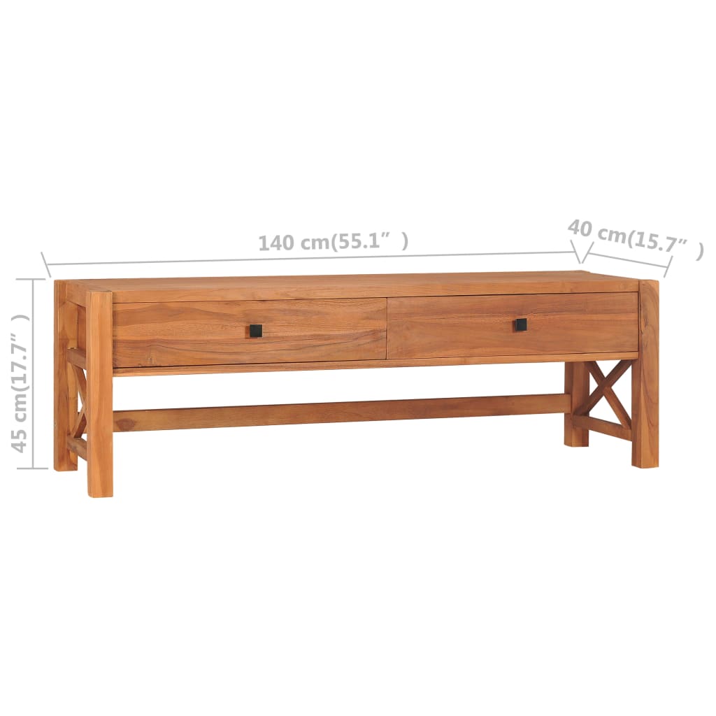 Meuble TV 140x40x45 cm Bois de teck - XIOS