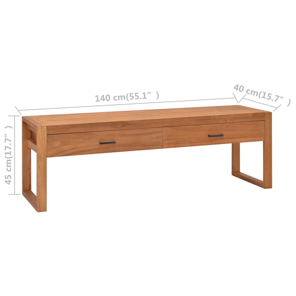 Meuble TV 140x40x45 cm Bois de teck - XIOS