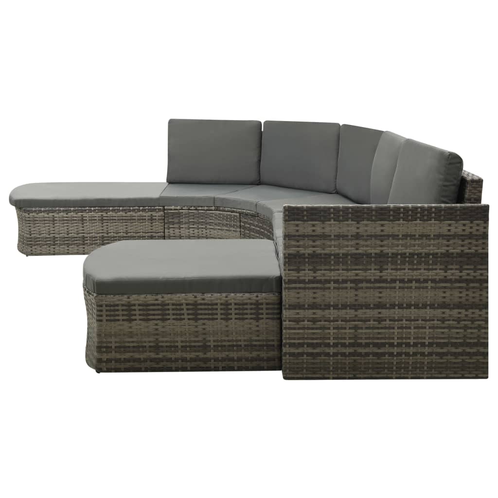 Salon de jardin 4 pcs avec coussins résine tressée gris - XIOS