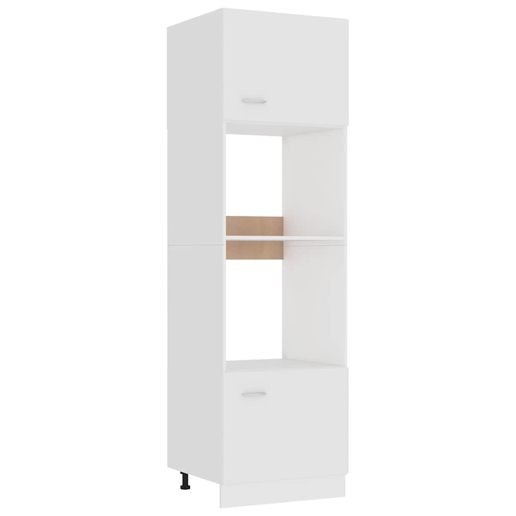 Meuble micro-ondes "Lyon" Blanc 60 x 57 x 207 cm Bois d'ingénierie