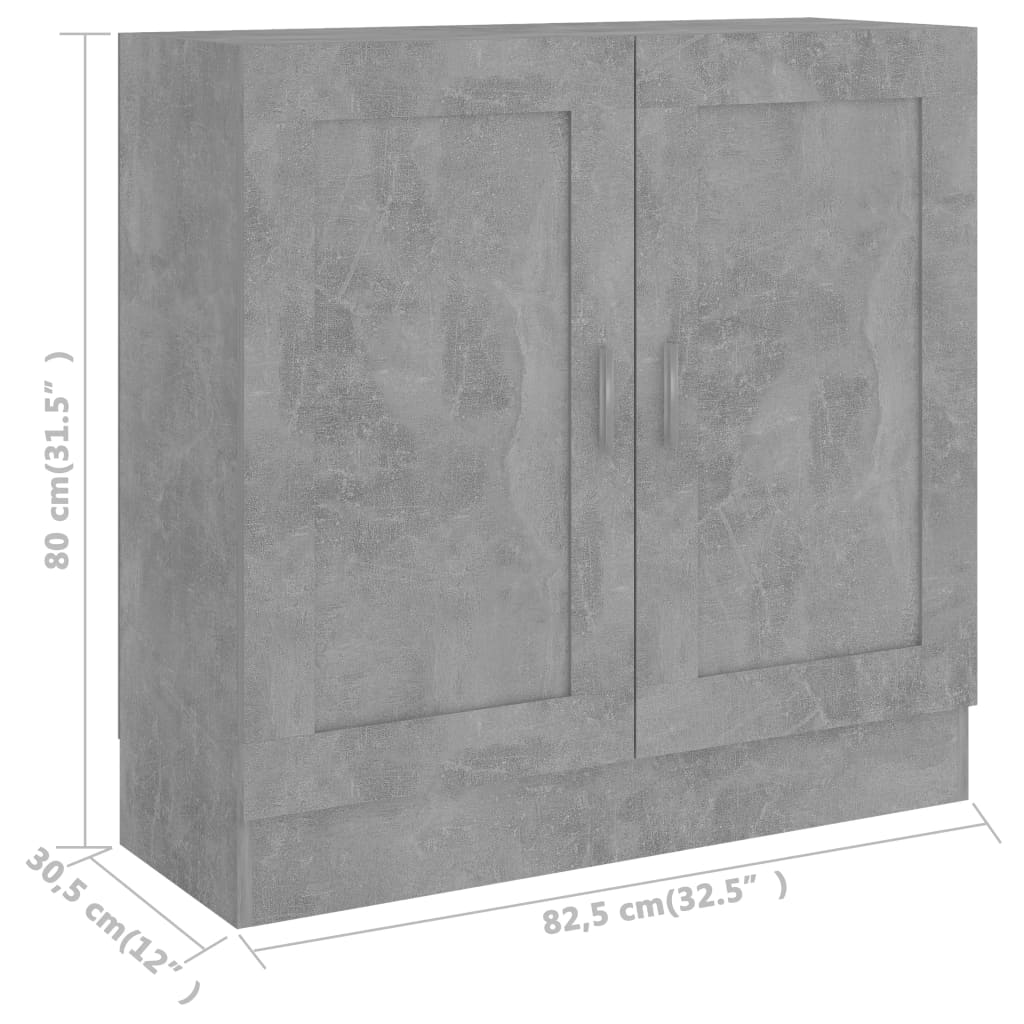 Bibliothèque Gris béton 82,5x30,5x80 cm Bois d'ingénierie - XIOS