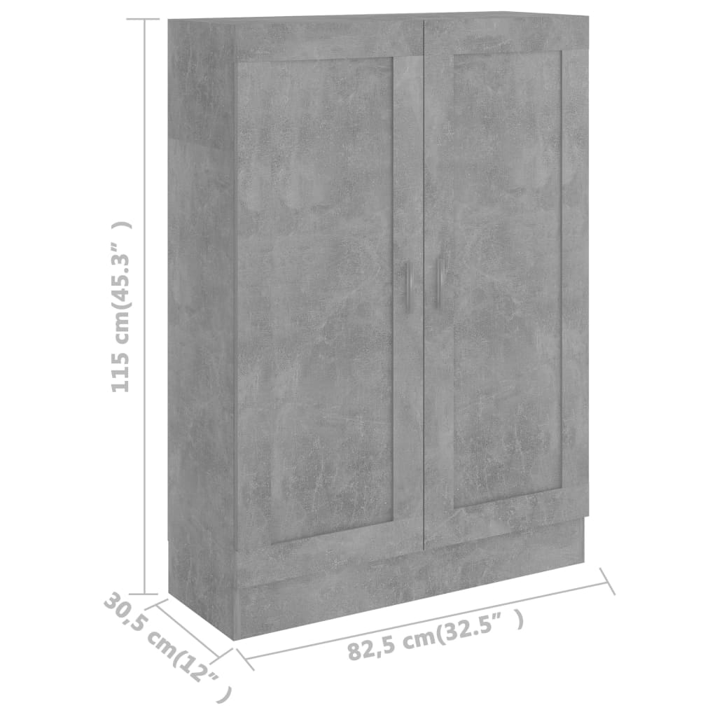 Bibliothèque Gris béton 82,5x30,5x115 cm Bois d'ingénierie - XIOS