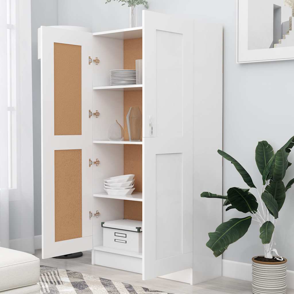 Bibliothèque Blanc 82,5x30,5x150 cm Bois d’ingénierie - XIOS