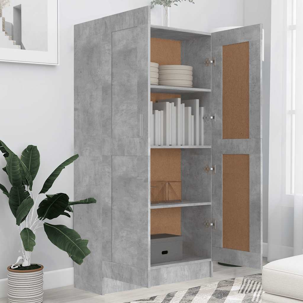 Bibliothèque Gris béton 82,5x30,5x150 cm Bois d’ingénierie - XIOS