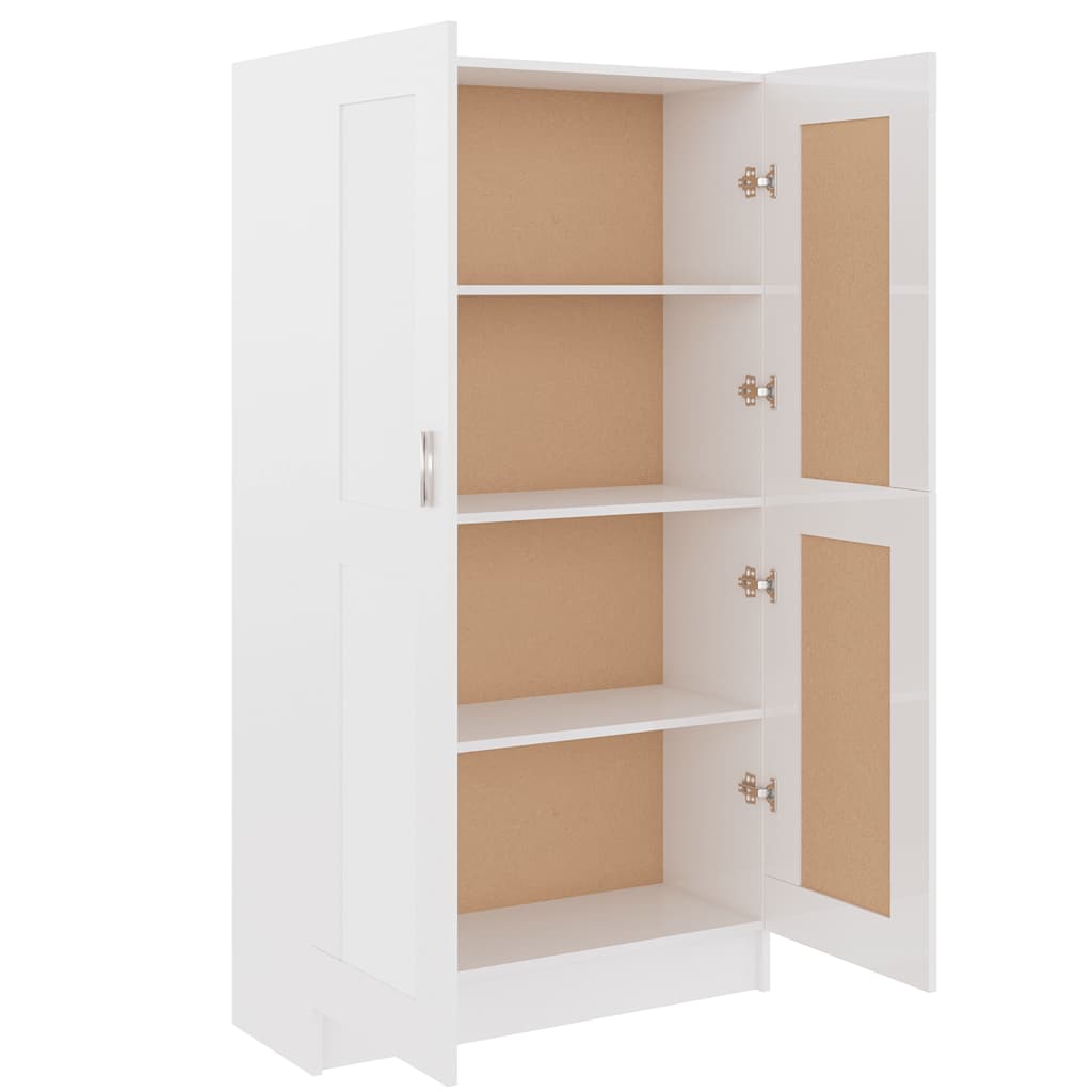 Bibliothèque Blanc brillant 82,5x30,5x150 cm Bois d’ingénierie - XIOS