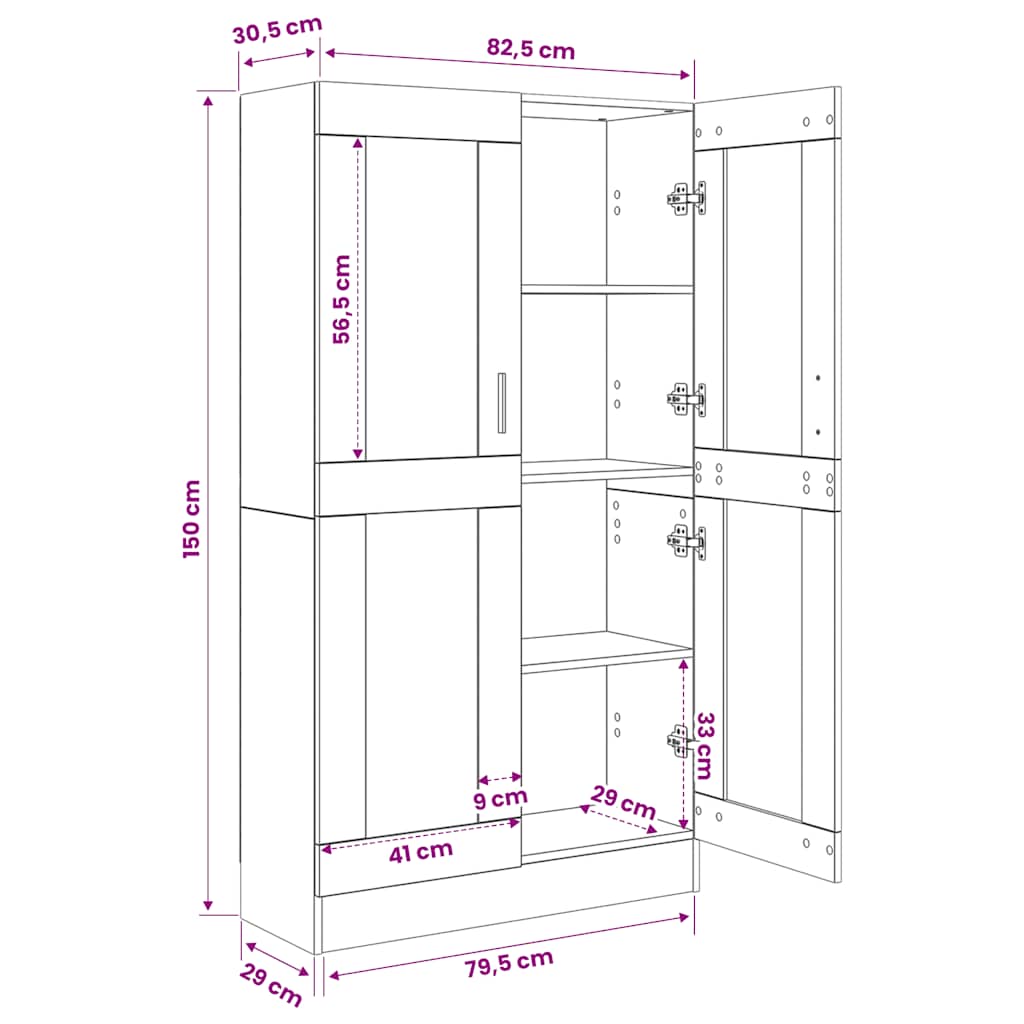 Bibliothèque Blanc brillant 82,5x30,5x150 cm Bois d’ingénierie - XIOS