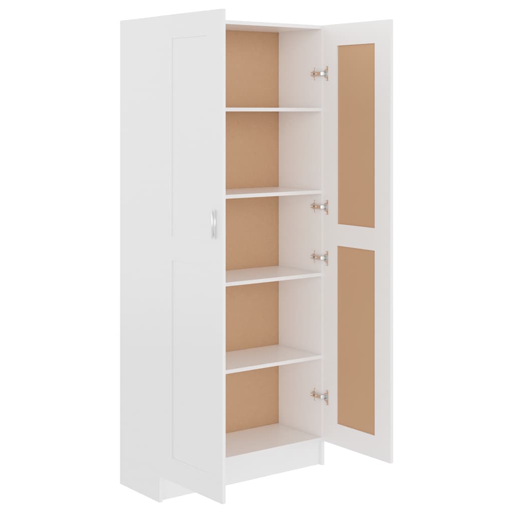 Bibliothèque Blanc 82,5x30,5x185,5 cm Bois d'ingénierie - XIOS