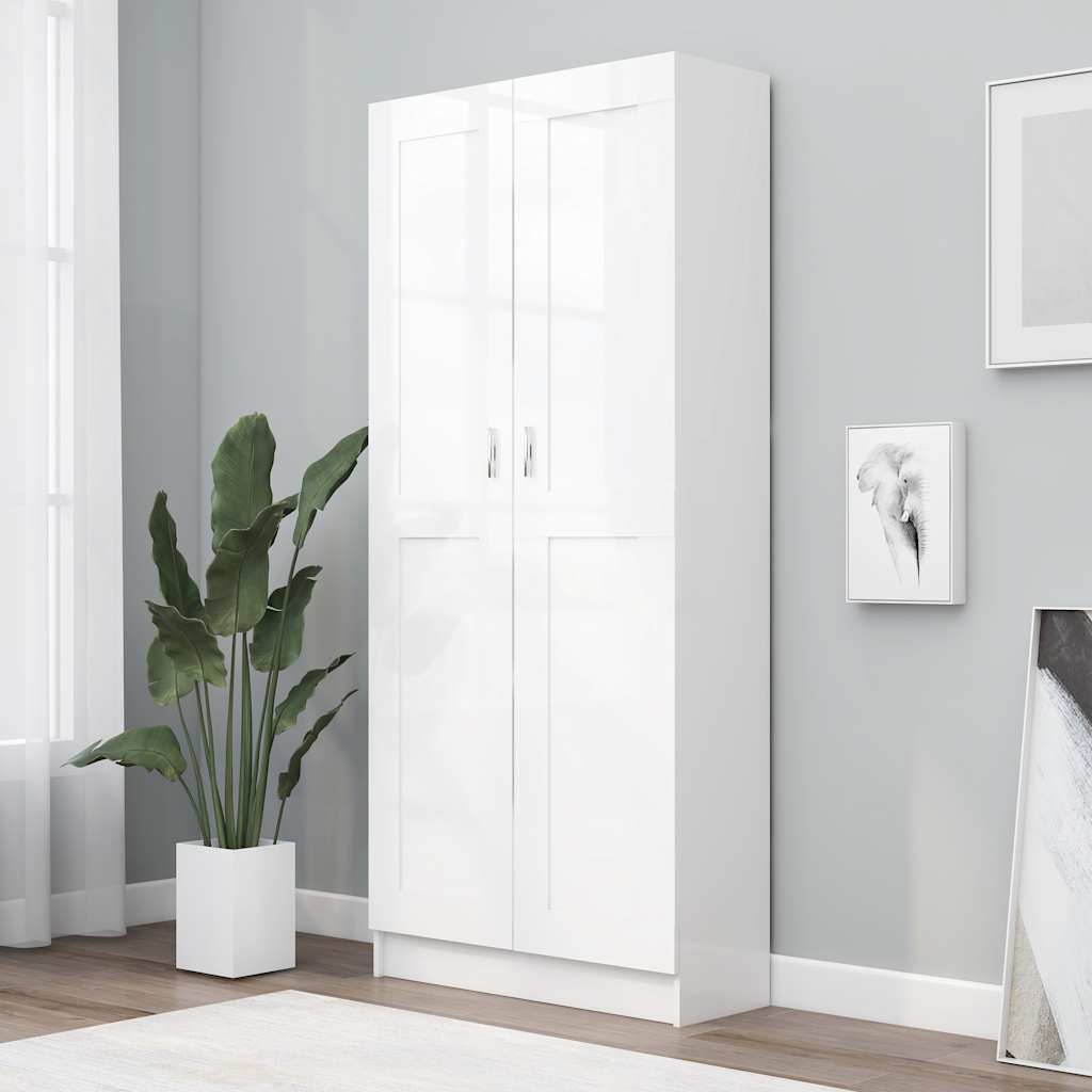 Bibliothèque Blanc 82,5x30,5x185,5 cm Bois d'ingénierie - XIOS