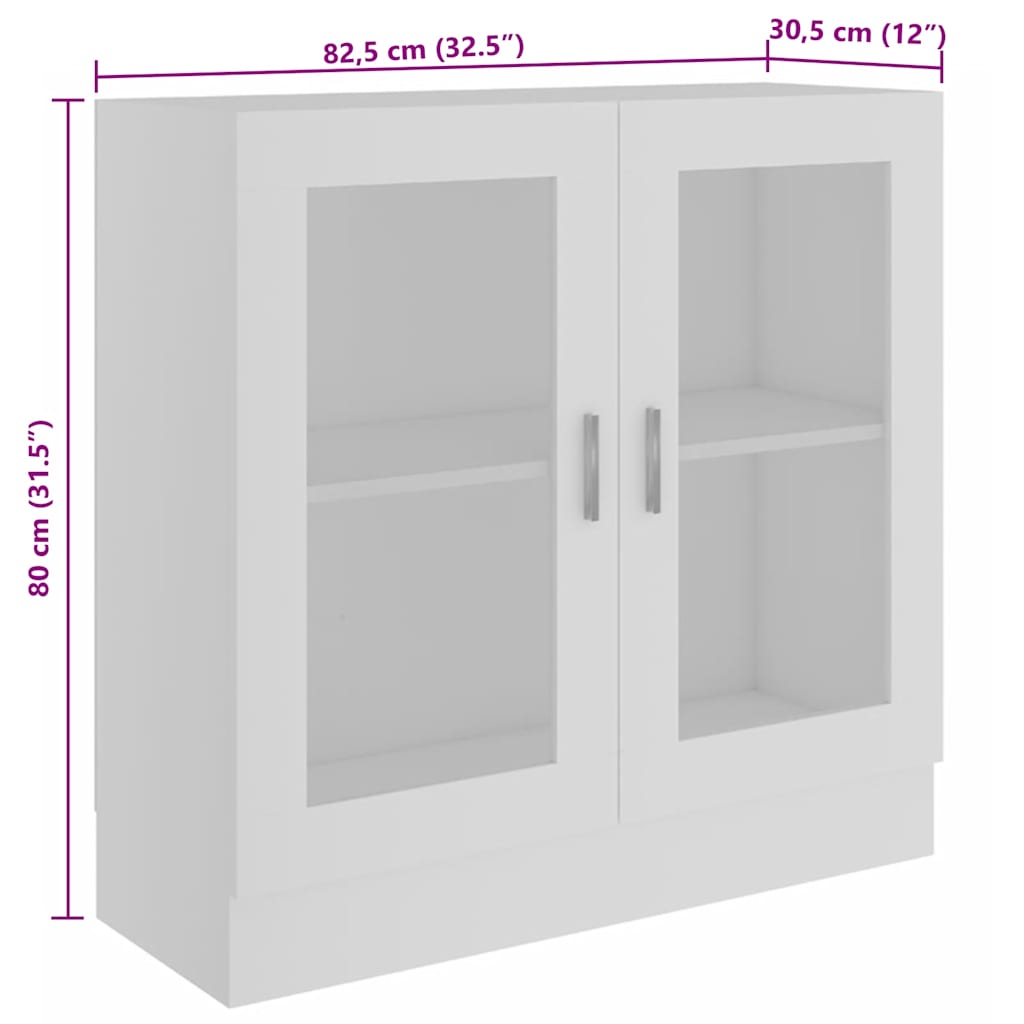 Armoire à vitrine Blanc 82,5x30,5x80 cm Bois d'ingénierie - XIOS