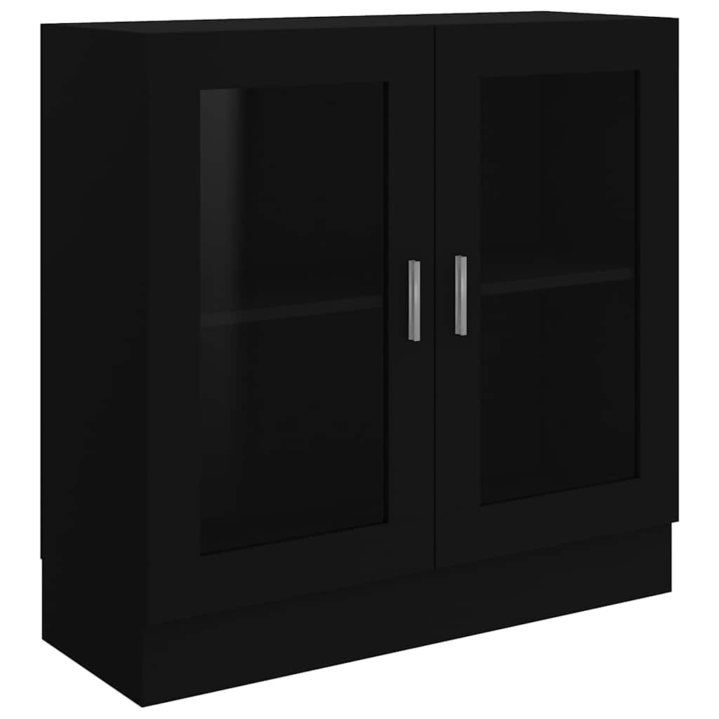 Armoire à vitrine noir 82,5x30,5x80 cm Bois d'ingénierie - XIOS