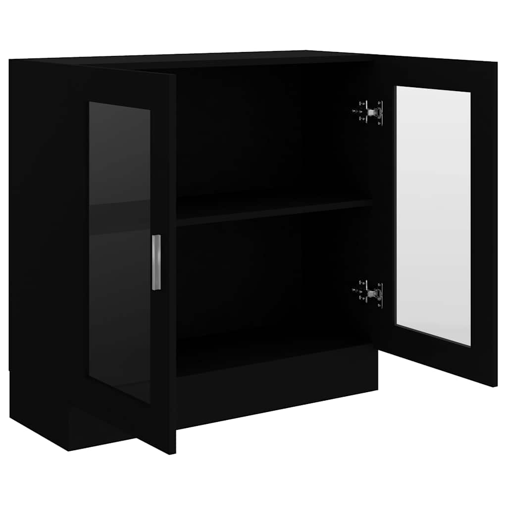 Armoire à vitrine noir 82,5x30,5x80 cm Bois d'ingénierie - XIOS
