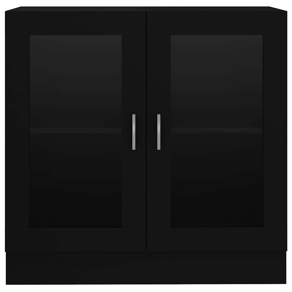 Armoire à vitrine noir 82,5x30,5x80 cm Bois d'ingénierie - XIOS