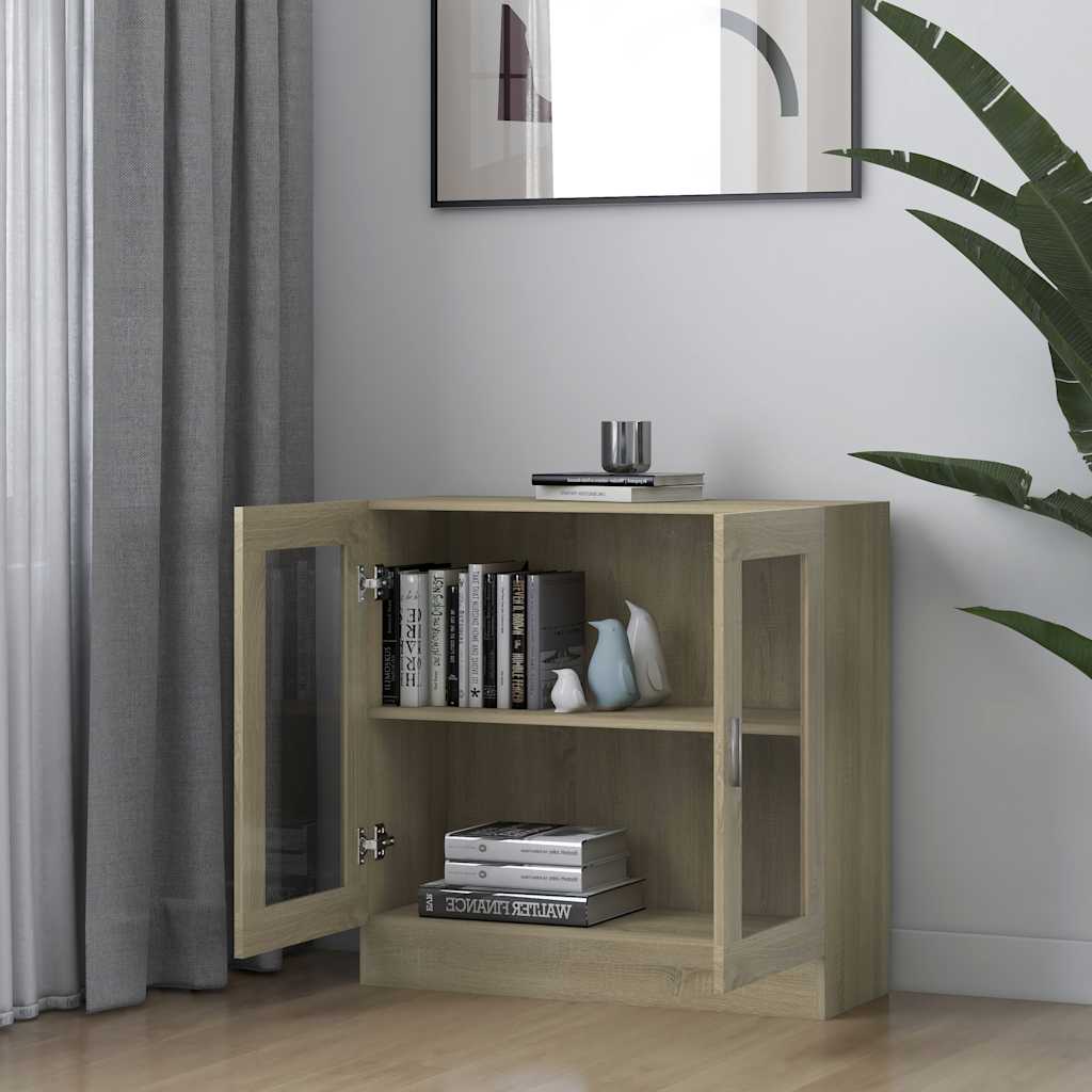 Armoire à vitrine Chêne sonoma 82,5x30,5x80cm Bois d'ingénierie - XIOS