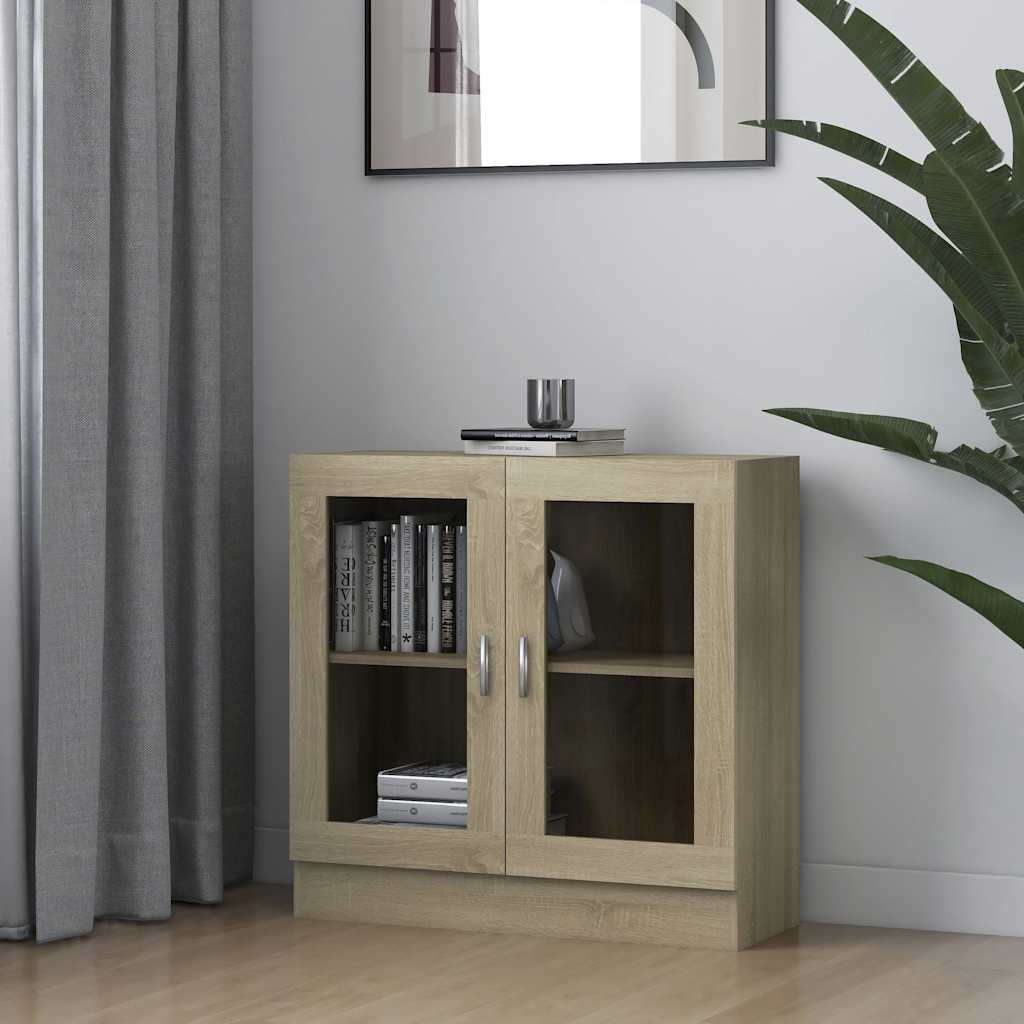 Armoire à vitrine Chêne sonoma 82,5x30,5x80cm Bois d'ingénierie - XIOS