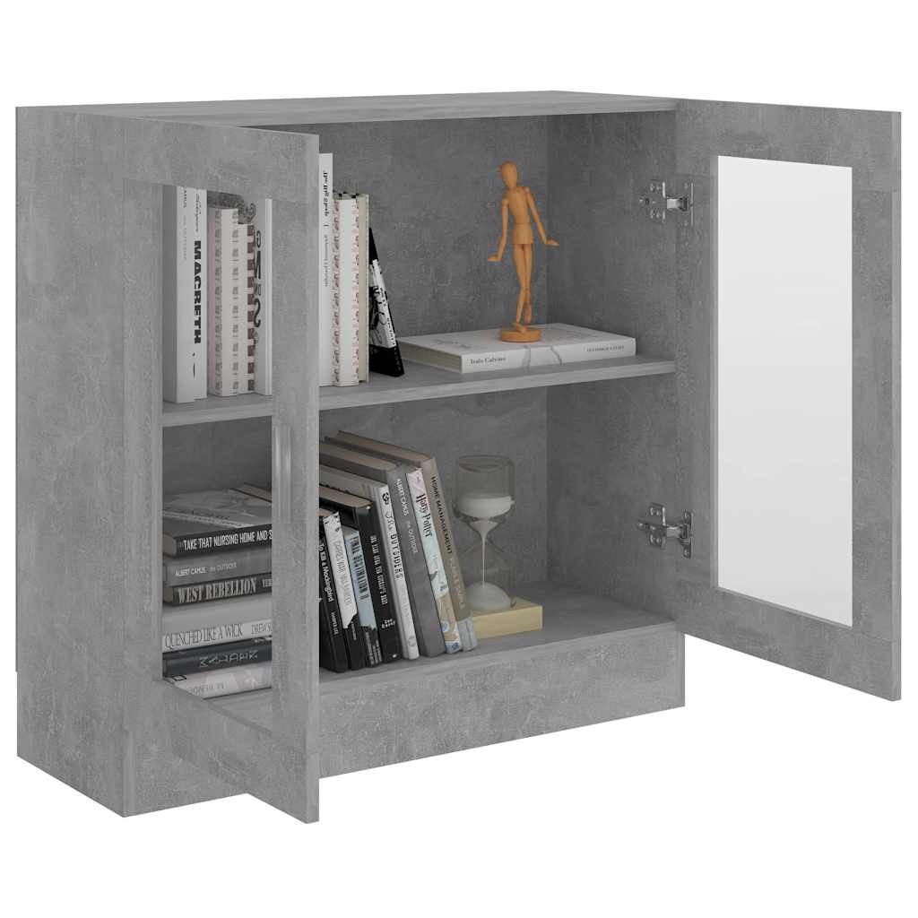 Armoire à vitrine Gris béton 82,5x30,5x80 cm Bois d'ingénierie - XIOS