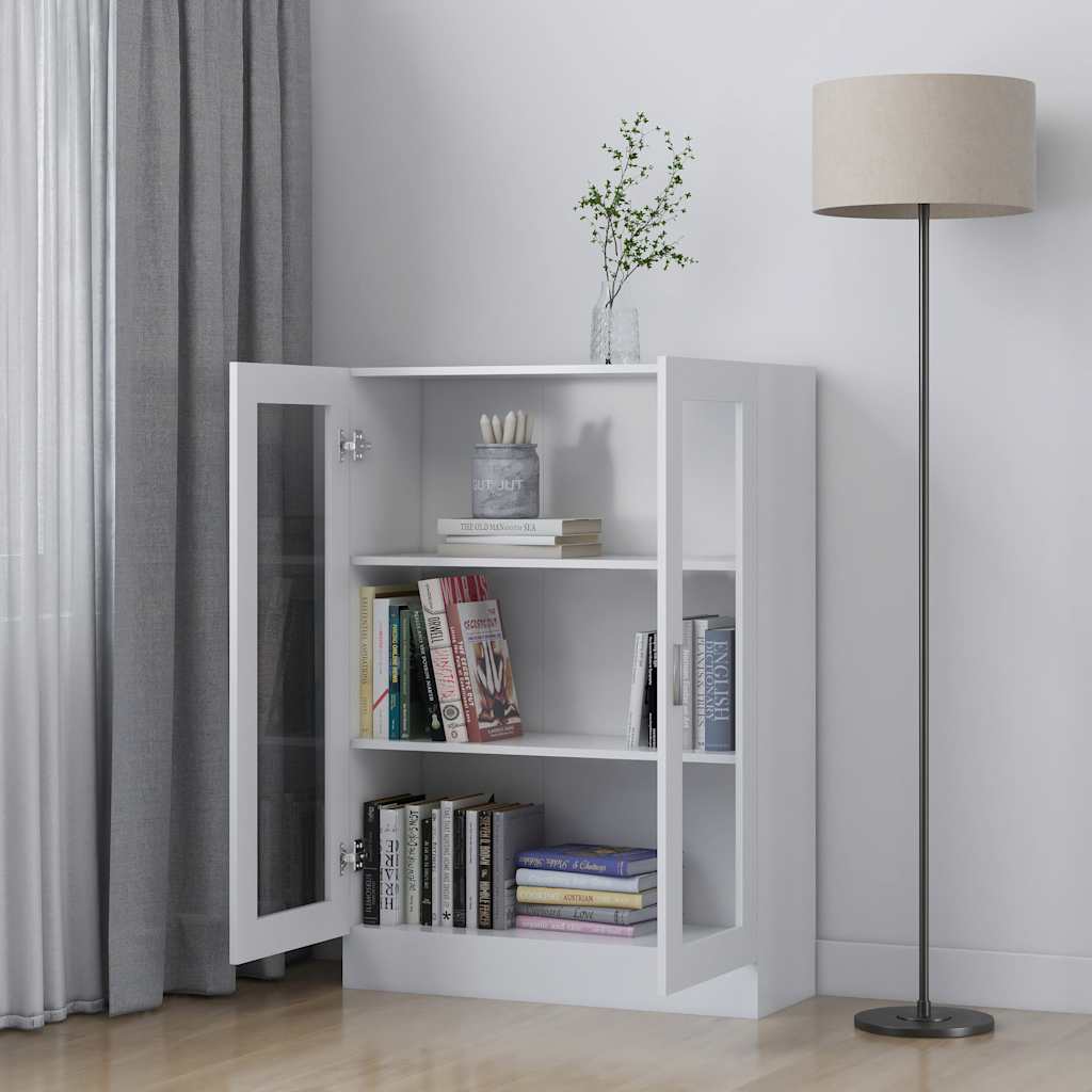 Armoire à vitrine Blanc 82,5x30,5x115 cm Bois d'ingénierie - XIOS