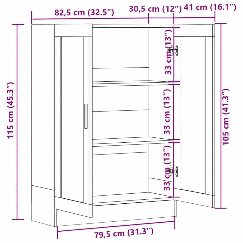 Armoire à vitrine Blanc 82,5x30,5x115 cm Bois d'ingénierie - XIOS