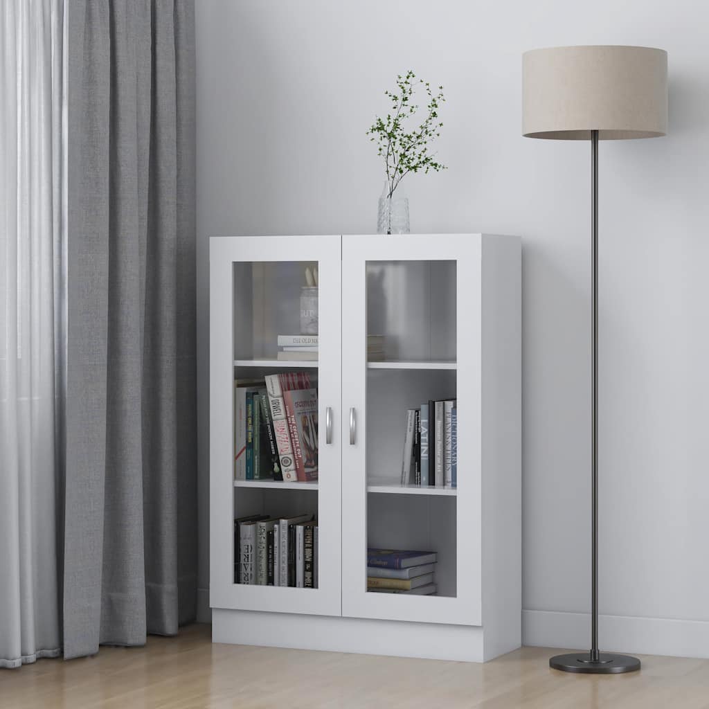 Armoire à vitrine Blanc 82,5x30,5x115 cm Bois d'ingénierie - XIOS