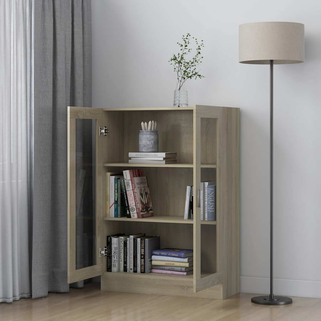 Armoire à vitrine Chêne sonoma 82,5x30,5x115 cm Bois ingénierie - XIOS
