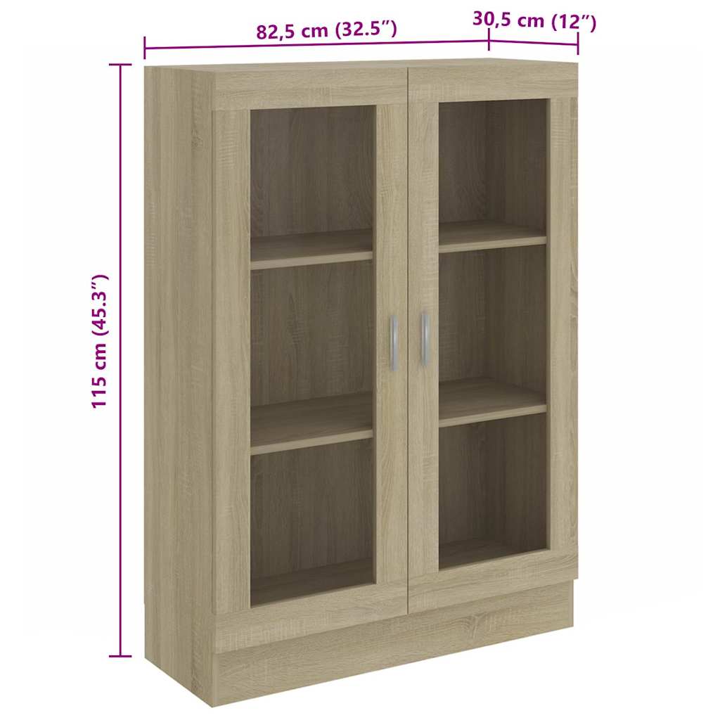 Armoire à vitrine Chêne sonoma 82,5x30,5x115 cm Bois ingénierie - XIOS