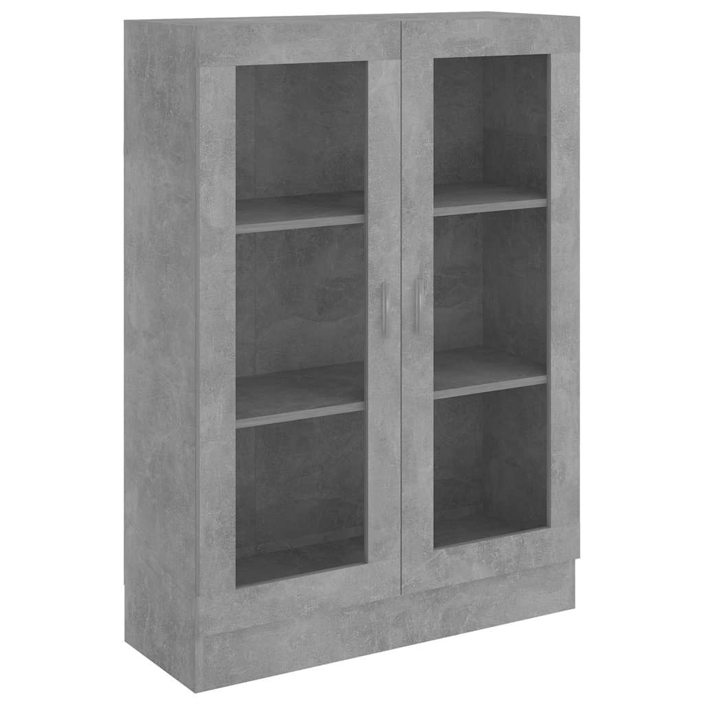 Armoire à vitrine Gris béton 82,5x30,5x115 cm Bois d'ingénierie - XIOS