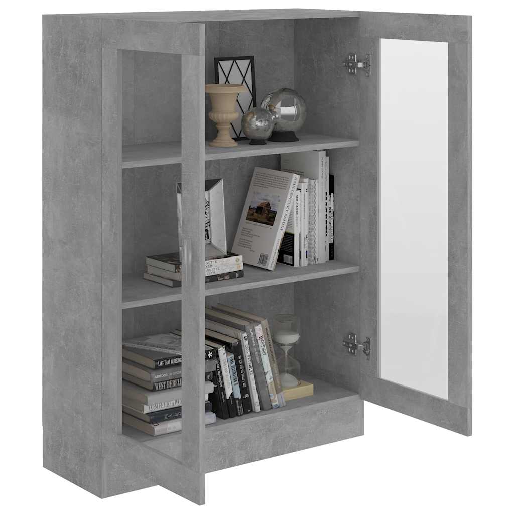Armoire à vitrine Gris béton 82,5x30,5x115 cm Bois d'ingénierie - XIOS
