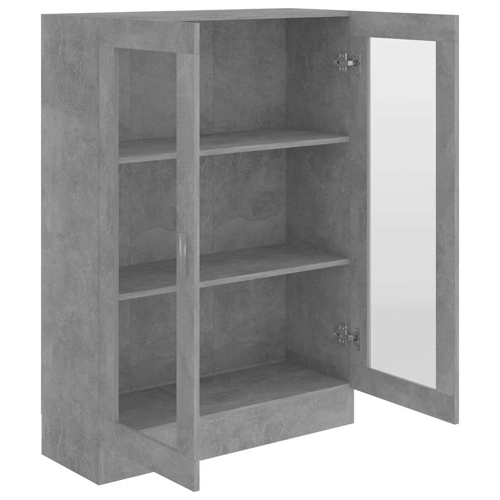 Armoire à vitrine Gris béton 82,5x30,5x115 cm Bois d'ingénierie - XIOS