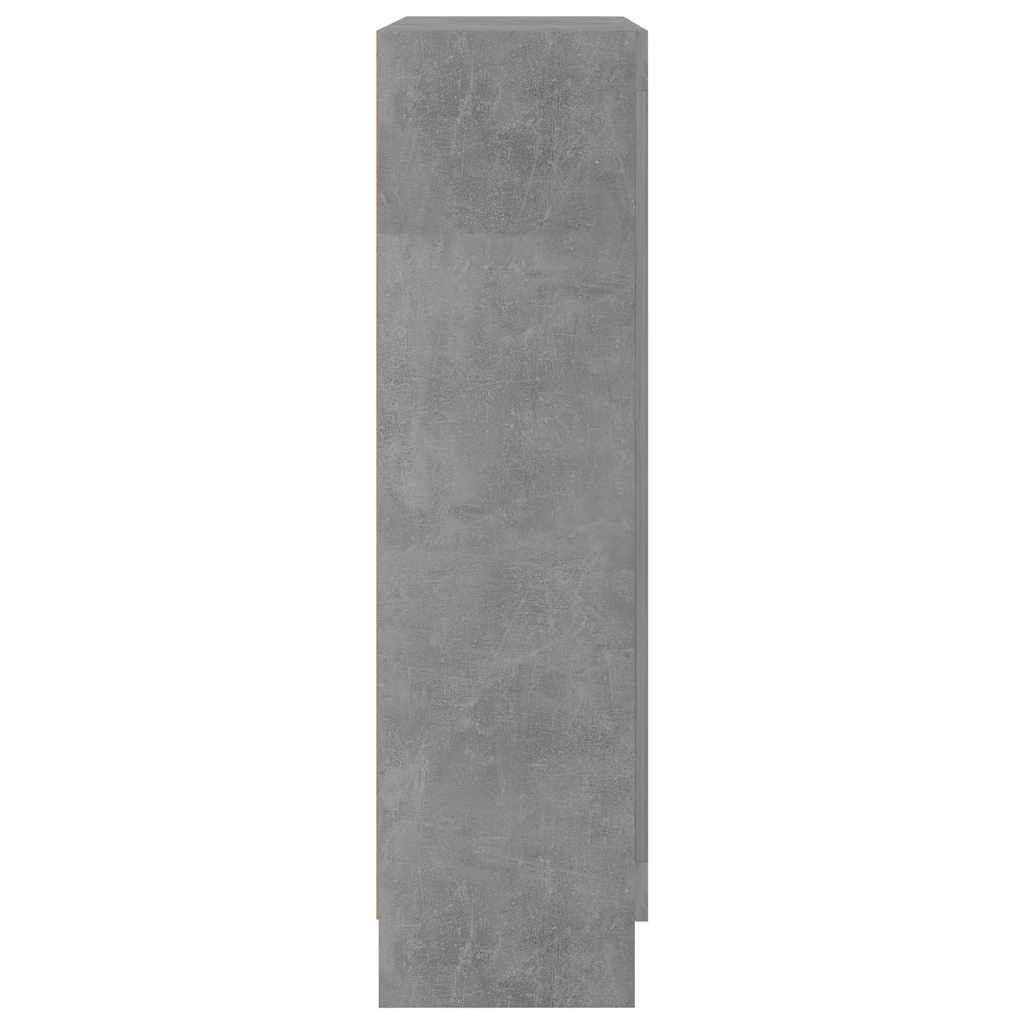 Armoire à vitrine Gris béton 82,5x30,5x115 cm Bois d'ingénierie - XIOS