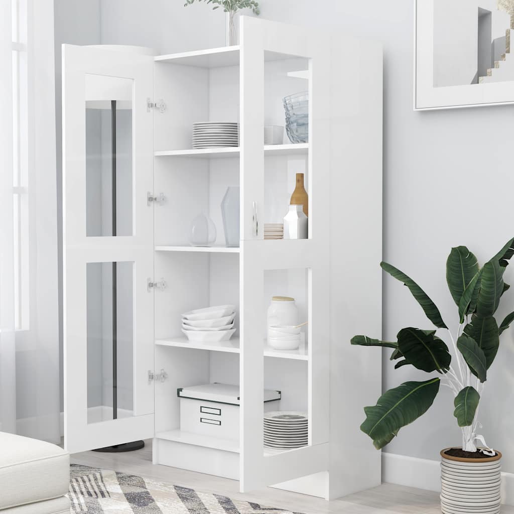 Armoire à vitrine Blanc 82,5x30,5x150 cm Bois d'ingénierie - XIOS