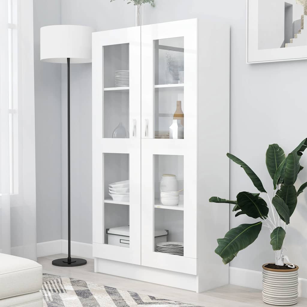 Armoire à vitrine Blanc 82,5x30,5x150 cm Bois d'ingénierie - XIOS