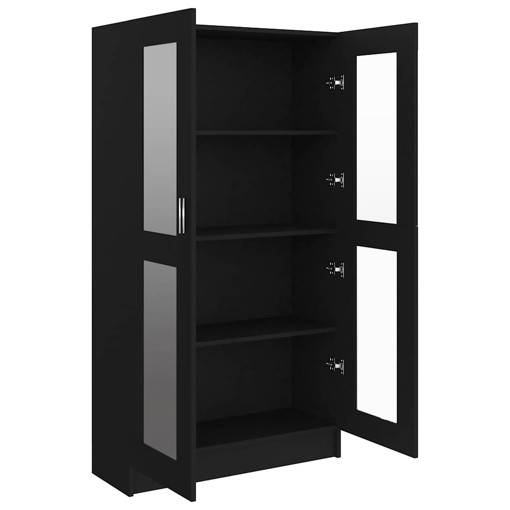 Armoire à vitrine Noir 82,5x30,5x150 cm Bois d'ingénierie - XIOS