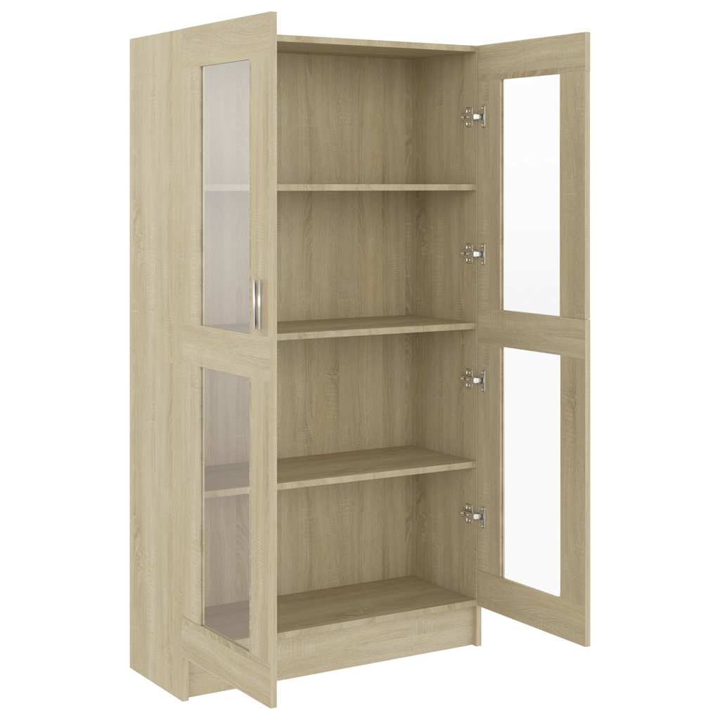Armoire à vitrine Chêne sonoma 82,5x30,5x150 cm Bois ingénierie - XIOS