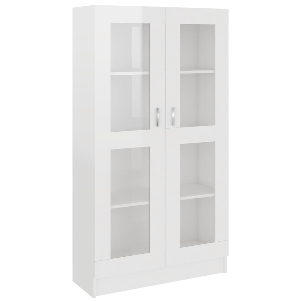 Armoire vitrine Blanc brillant 82,5x30,5x150 cm Bois ingénierie - XIOS